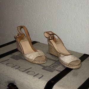 Vince Camuto Cream Espadrille Wedge